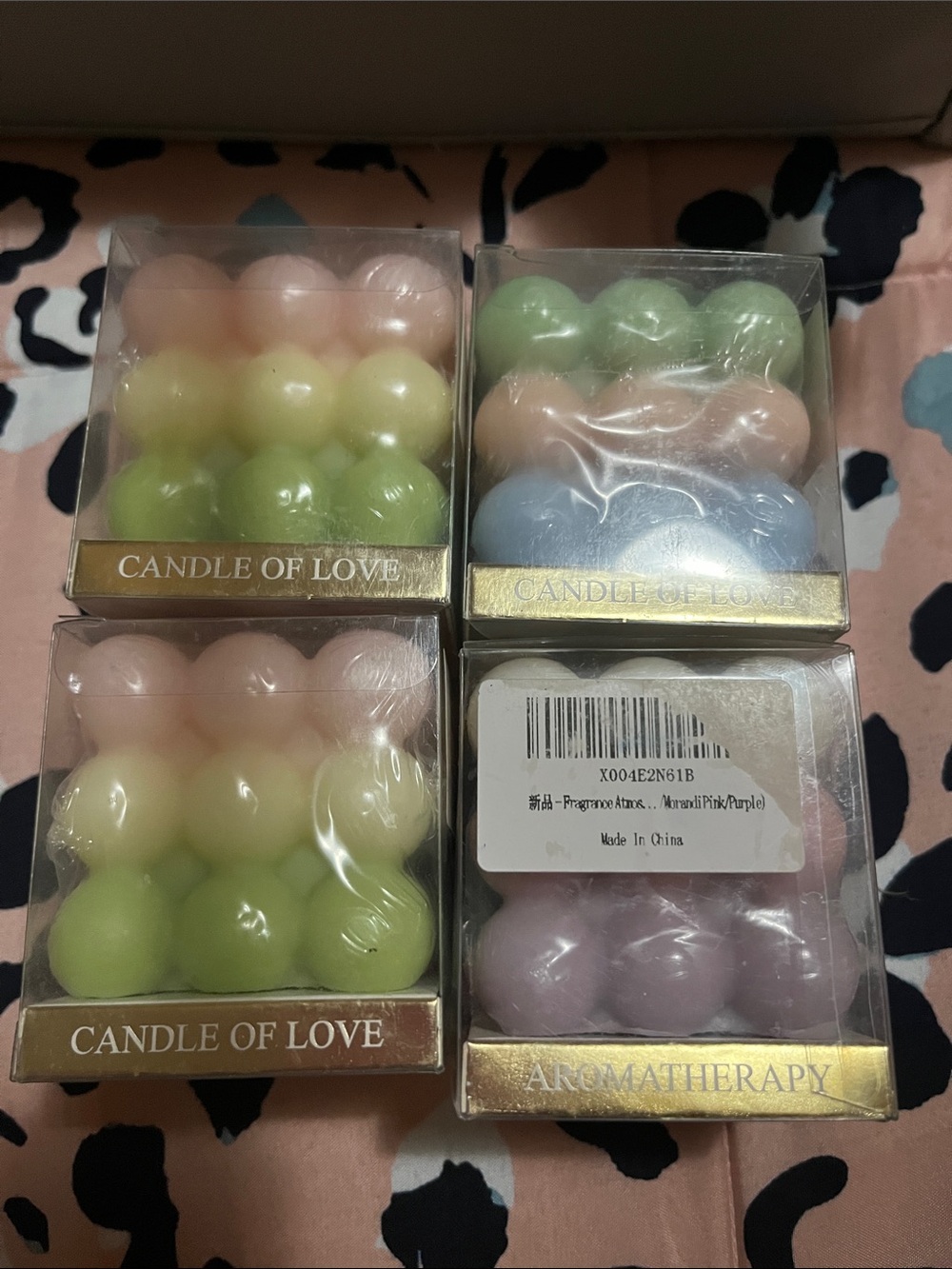 Candle of Love Pastel Bubble Candle Set - Pink, Green, Blue, Purple - Picture 1 of 1